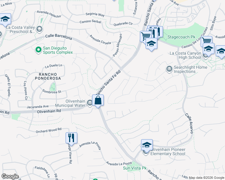 map of restaurants, bars, coffee shops, grocery stores, and more near 7941 Calle Madrid in Carlsbad