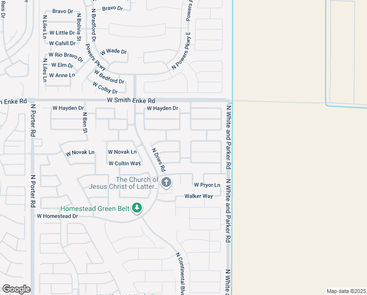 map of restaurants, bars, coffee shops, grocery stores, and more near 20893 North Mac Neil Street in Maricopa
