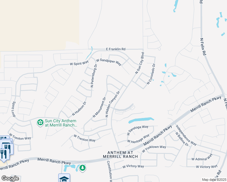 map of restaurants, bars, coffee shops, grocery stores, and more near 6782 West Noble Prairie Way in Florence