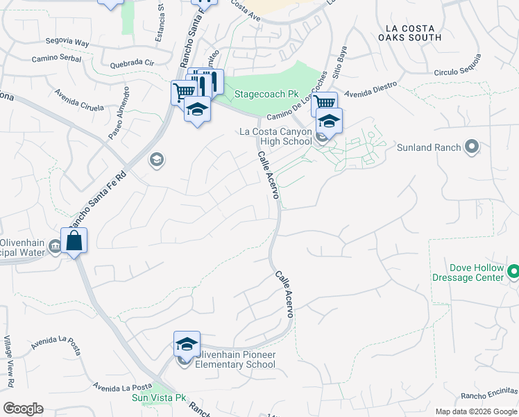 map of restaurants, bars, coffee shops, grocery stores, and more near 7914 Via Ensenada in Carlsbad