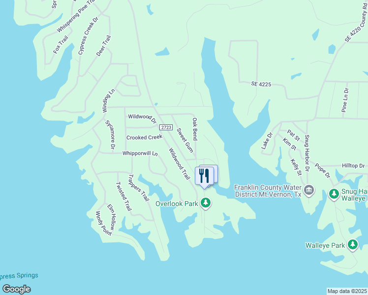 map of restaurants, bars, coffee shops, grocery stores, and more near 214 Sweet Gum in Mount Vernon