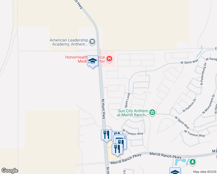map of restaurants, bars, coffee shops, grocery stores, and more near 8222 West Noble Prairie Way in Florence