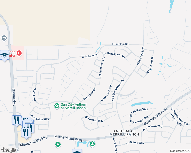 map of restaurants, bars, coffee shops, grocery stores, and more near 7104 West Willow Way in Florence