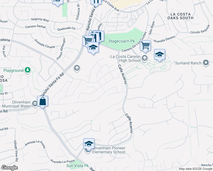 map of restaurants, bars, coffee shops, grocery stores, and more near 3311 Camino Coronado in Carlsbad