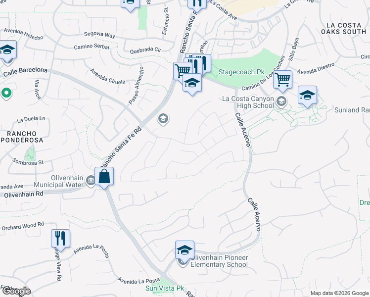 map of restaurants, bars, coffee shops, grocery stores, and more near 3356 Corte Tiburon in Carlsbad