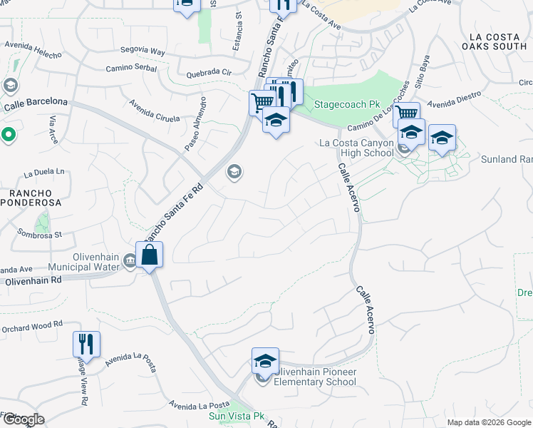 map of restaurants, bars, coffee shops, grocery stores, and more near 3356 Corte Tiburon in Carlsbad