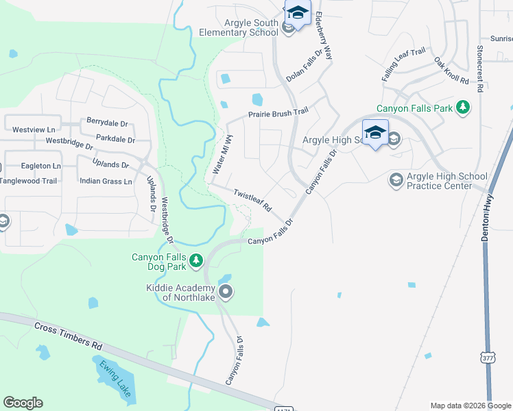 map of restaurants, bars, coffee shops, grocery stores, and more near 1545 Twistleaf Road in Northlake