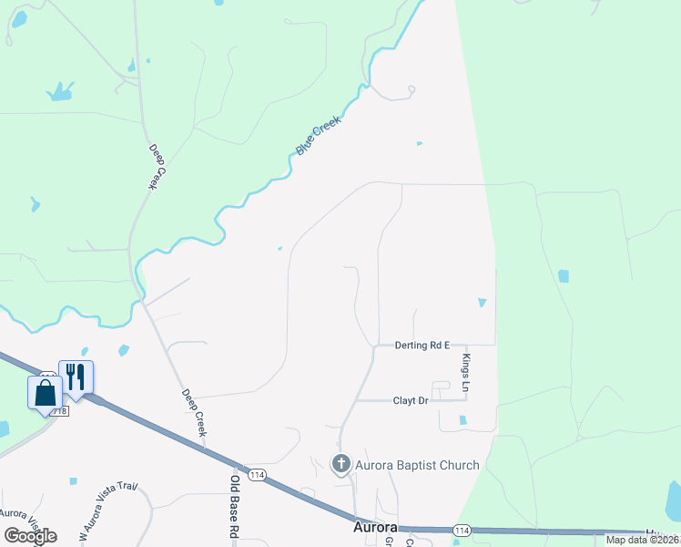 map of restaurants, bars, coffee shops, grocery stores, and more near 213 Private Lane in Aurora