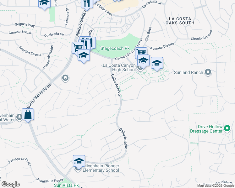 map of restaurants, bars, coffee shops, grocery stores, and more near 7914 Via Ensenada in Carlsbad