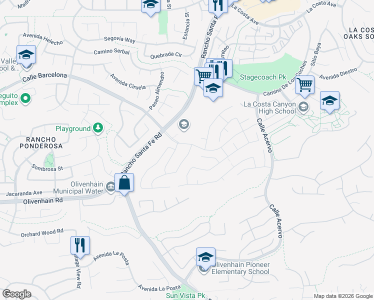map of restaurants, bars, coffee shops, grocery stores, and more near 7912 Calle Posada in Carlsbad