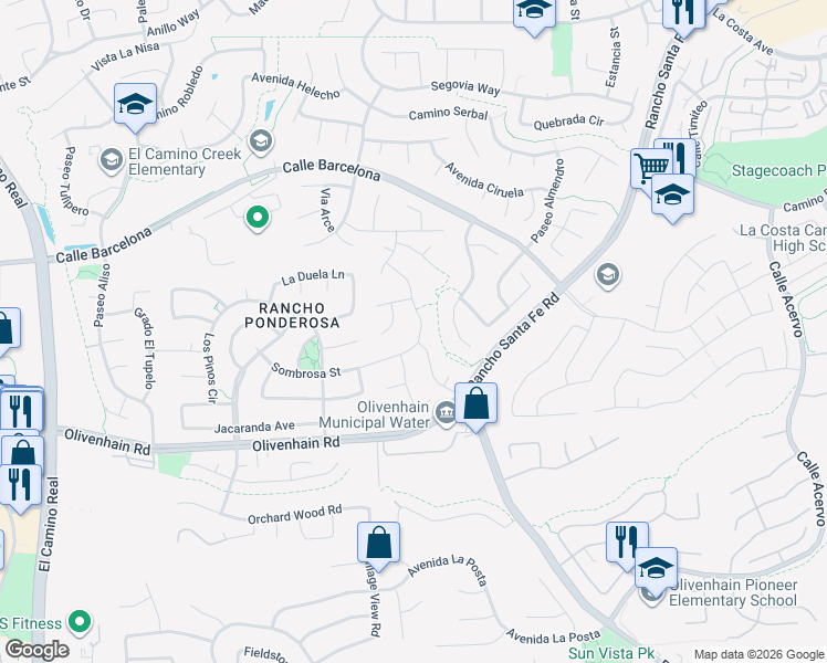 map of restaurants, bars, coffee shops, grocery stores, and more near 7954 Camino Alvaro in Carlsbad
