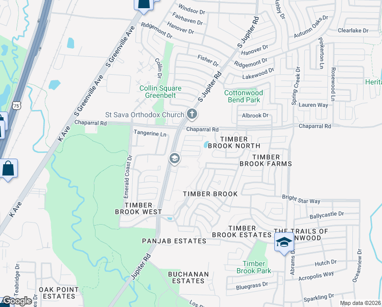 map of restaurants, bars, coffee shops, grocery stores, and more near 3024 Hurstwood Drive in Plano