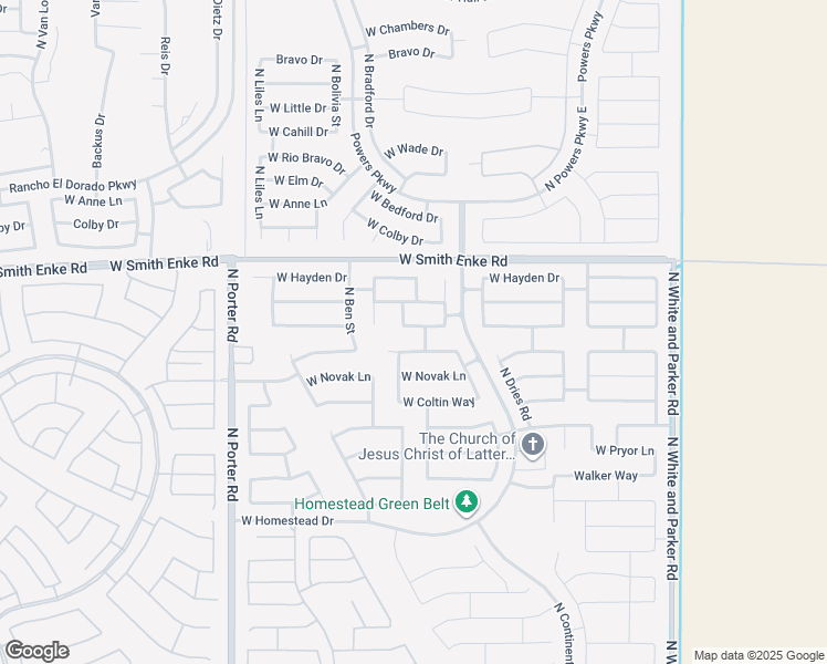 map of restaurants, bars, coffee shops, grocery stores, and more near 40837 West Sanders Way in Maricopa