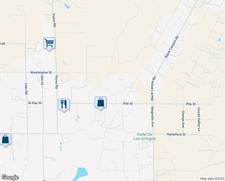 map of restaurants, bars, coffee shops, grocery stores, and more near 460 Pile Street in Ramona