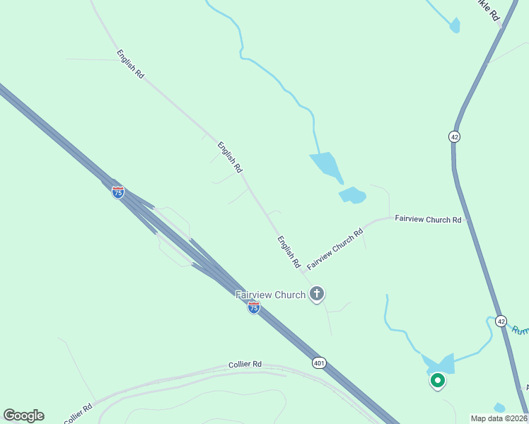 map of restaurants, bars, coffee shops, grocery stores, and more near English Rd in Forsyth