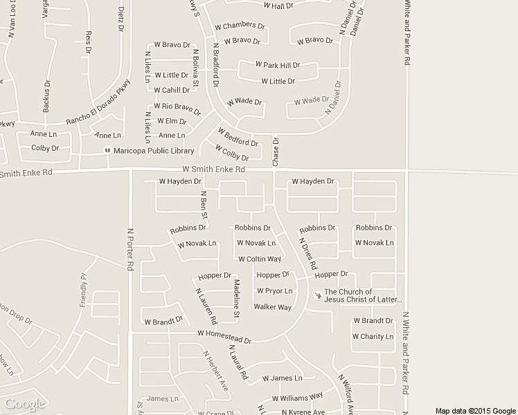 map of restaurants, bars, coffee shops, grocery stores, and more near 40720 West Robbins Drive in Maricopa