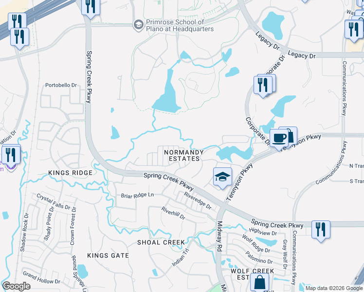 map of restaurants, bars, coffee shops, grocery stores, and more near 6832 Labelle Ct in Plano