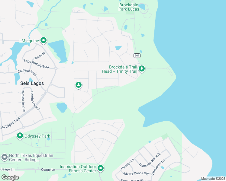 map of restaurants, bars, coffee shops, grocery stores, and more near 1625 County Road 967 in Lucas