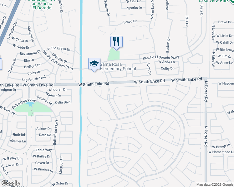 map of restaurants, bars, coffee shops, grocery stores, and more near 42612 Blue Suede Shoes Lane in Maricopa