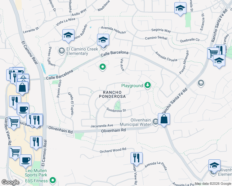 map of restaurants, bars, coffee shops, grocery stores, and more near 7929 Los Pinos Circle in Carlsbad