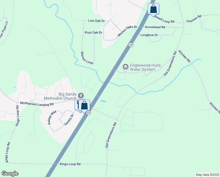 map of restaurants, bars, coffee shops, grocery stores, and more near 14332 Highway 69 South in Tuscaloosa