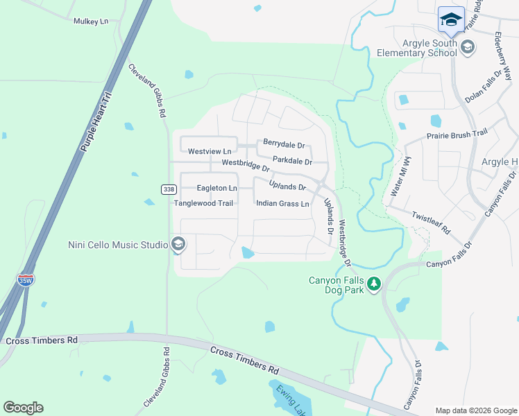 map of restaurants, bars, coffee shops, grocery stores, and more near 1212 Indian Grass Lane in Northlake