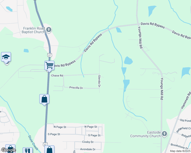 map of restaurants, bars, coffee shops, grocery stores, and more near 256 Chase Road in LaGrange