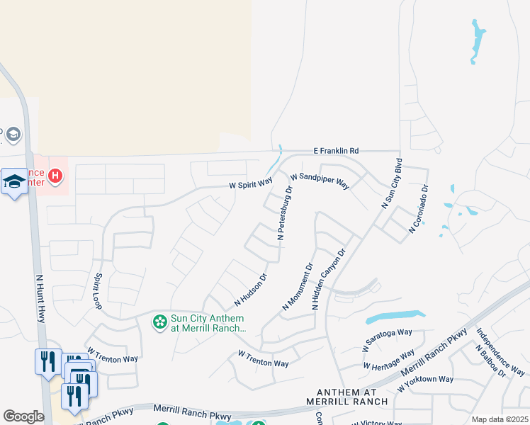 map of restaurants, bars, coffee shops, grocery stores, and more near 7103 West Turnstone Drive in Florence