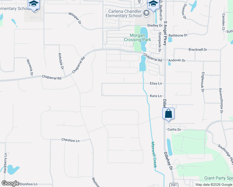map of restaurants, bars, coffee shops, grocery stores, and more near 5313 Kara Lane in Parker