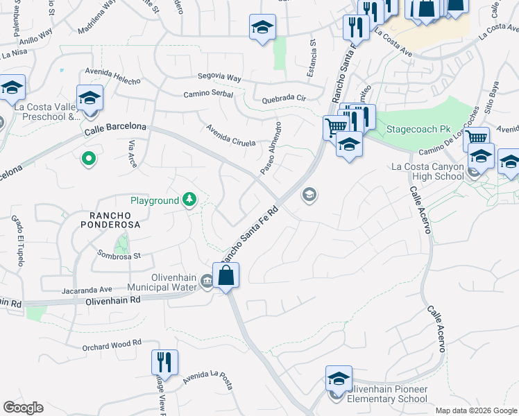 map of restaurants, bars, coffee shops, grocery stores, and more near 8010 Calle Pinon in Carlsbad