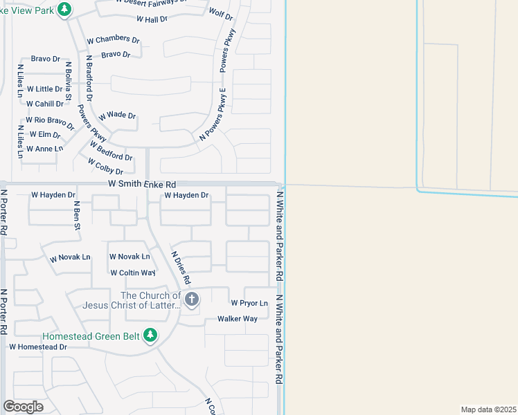 map of restaurants, bars, coffee shops, grocery stores, and more near 40010 West Thornberry Lane in Maricopa