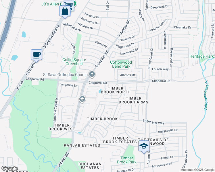map of restaurants, bars, coffee shops, grocery stores, and more near 7213 Beechmont Court in Plano