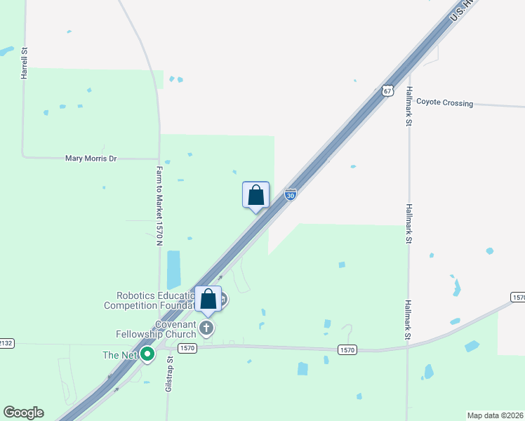 map of restaurants, bars, coffee shops, grocery stores, and more near 4200 Interstate 30 Frontage Road in Greenville