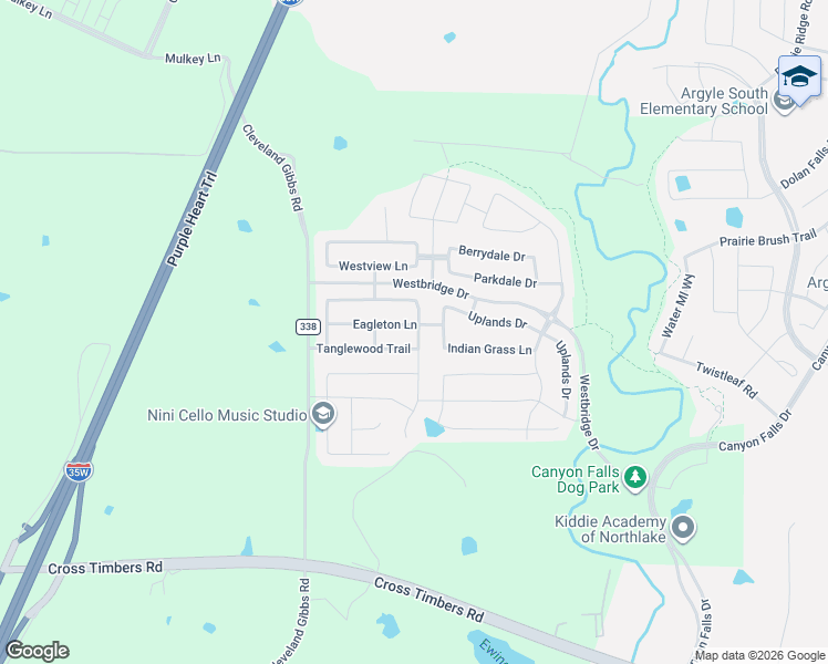 map of restaurants, bars, coffee shops, grocery stores, and more near 3913 Cozy Pine Drive in Northlake