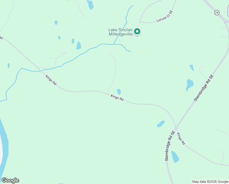 map of restaurants, bars, coffee shops, grocery stores, and more near 270-282 Kings Road in Milledgeville