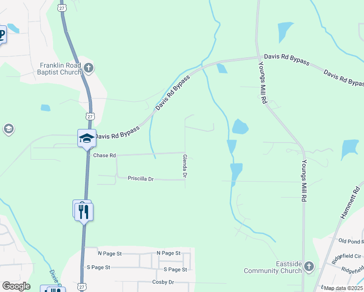 map of restaurants, bars, coffee shops, grocery stores, and more near 256 Chase Road in LaGrange