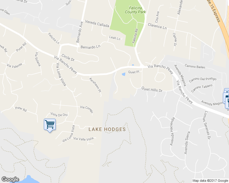 map of restaurants, bars, coffee shops, grocery stores, and more near 863 Via Rancho Parkway in Escondido