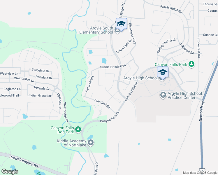 map of restaurants, bars, coffee shops, grocery stores, and more near 6244 Cupleaf Road in Argyle