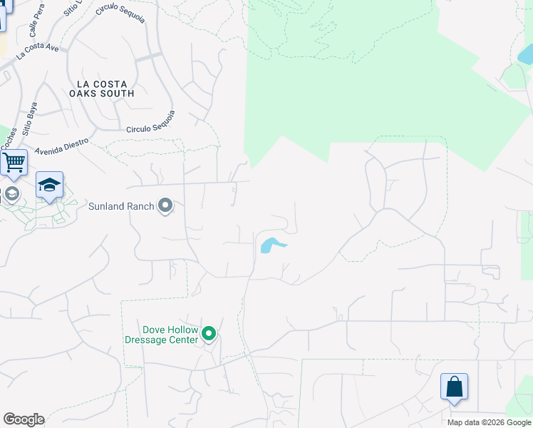 map of restaurants, bars, coffee shops, grocery stores, and more near 3485 Lone Jack Road in Encinitas