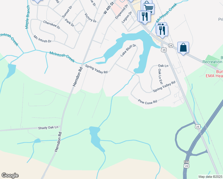 map of restaurants, bars, coffee shops, grocery stores, and more near 2 Huntington Place in Waynesboro