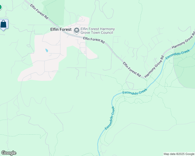 map of restaurants, bars, coffee shops, grocery stores, and more near 19950 Elfin Forest Lane in Escondido