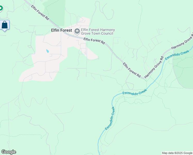 map of restaurants, bars, coffee shops, grocery stores, and more near 19950 Elfin Forest Lane in Escondido