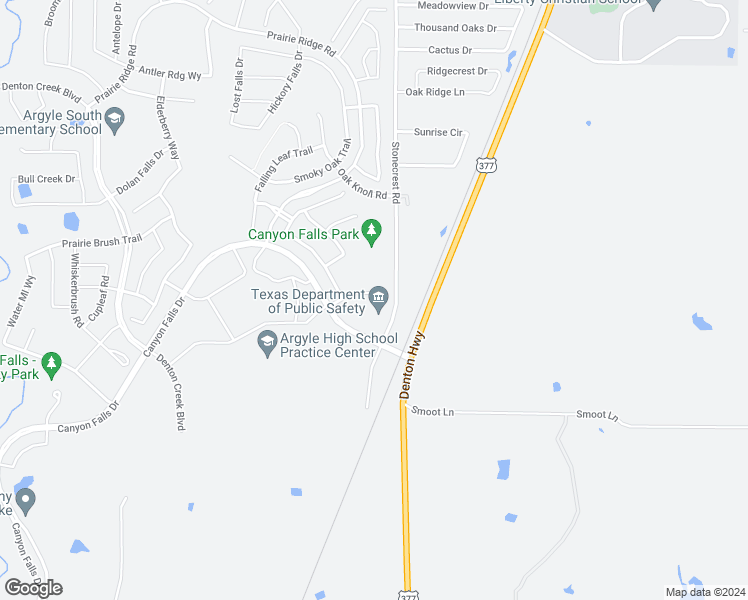 map of restaurants, bars, coffee shops, grocery stores, and more near 10817 Pedernales Falls Drive in Argyle