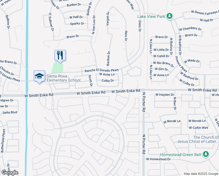 map of restaurants, bars, coffee shops, grocery stores, and more near 41943 West Michaels Drive in Maricopa