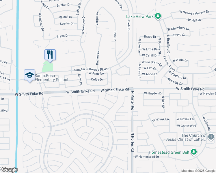 map of restaurants, bars, coffee shops, grocery stores, and more near 41833 West Michaels Drive in Maricopa