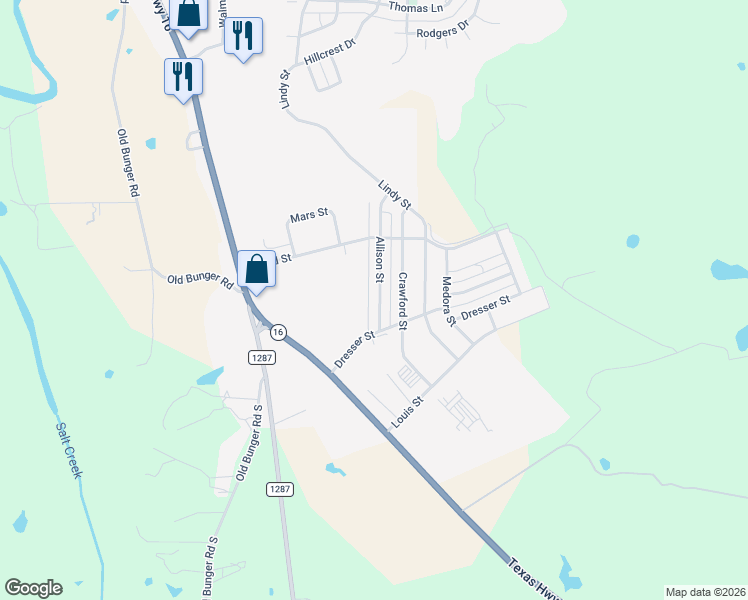 map of restaurants, bars, coffee shops, grocery stores, and more near 1952 Allison Street in Graham