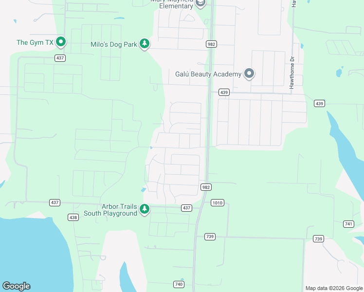map of restaurants, bars, coffee shops, grocery stores, and more near 7034 Farm to Market Road 982 in Princeton