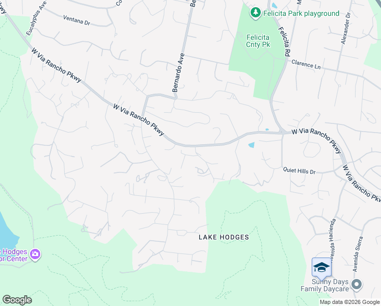 map of restaurants, bars, coffee shops, grocery stores, and more near 1051 Via Rancho Parkway in Escondido