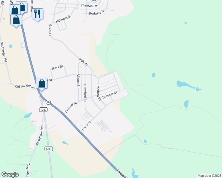 map of restaurants, bars, coffee shops, grocery stores, and more near 1545 Jacqueline Lane in Graham