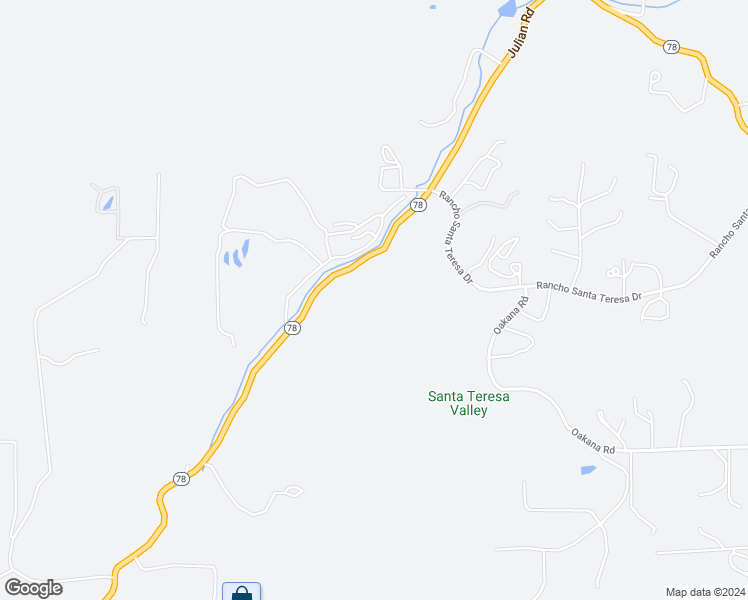 map of restaurants, bars, coffee shops, grocery stores, and more near California 78 in Ramona